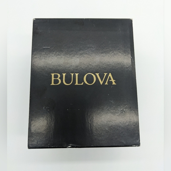 Sold NIB Bulova 97F55 Wrist Watch for Men Gold/Black w/ Black Leather Strap - Picture 5 of 8